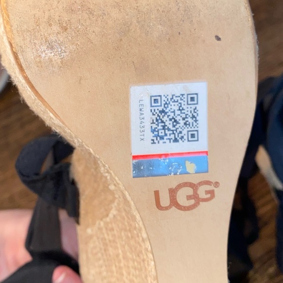 COPY - BLACK UGG WEDGE SANDALS - Picture 6 of 7